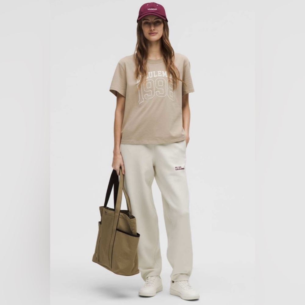 Lululemon NWT $68 SOLDOUT Relaxed-Fit Cotton Jersey T-Shirt Graphic Sheer Oak